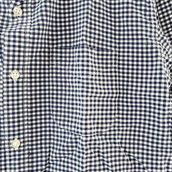 Gap Mens Blue Check Long Sleeve Button Up Shirt Sz Large Gingham Casual  Cotton - Picture 3 of 12